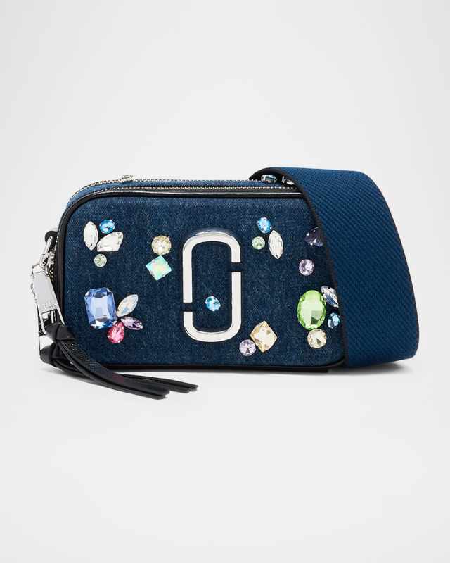 The Snapshot Embellished Denim Crossbody Bag